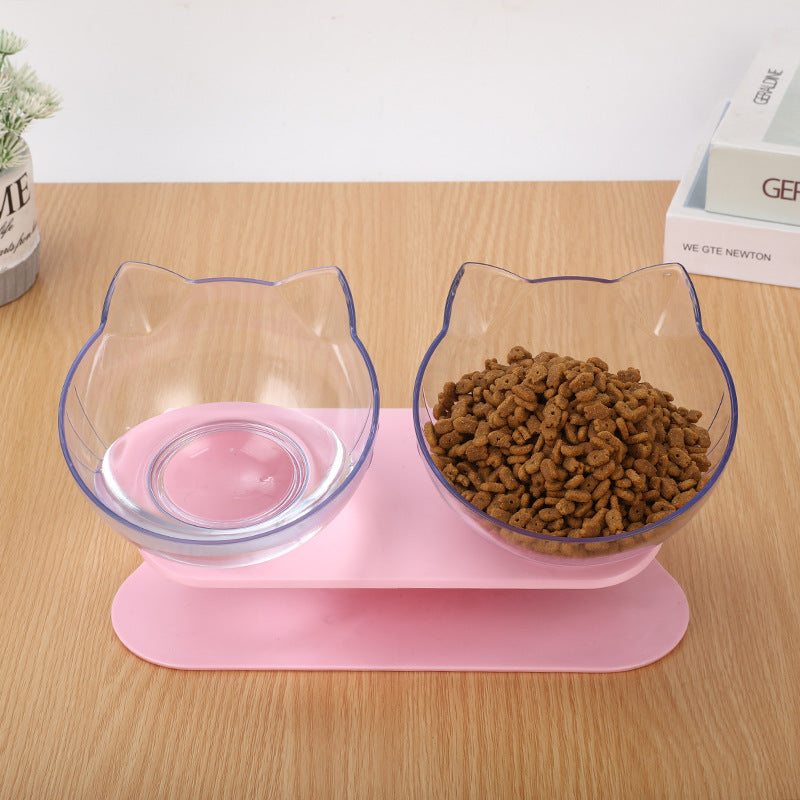 😻 ErgonomischerNapf mit Neigung – Süßes Katzenohr-Design
