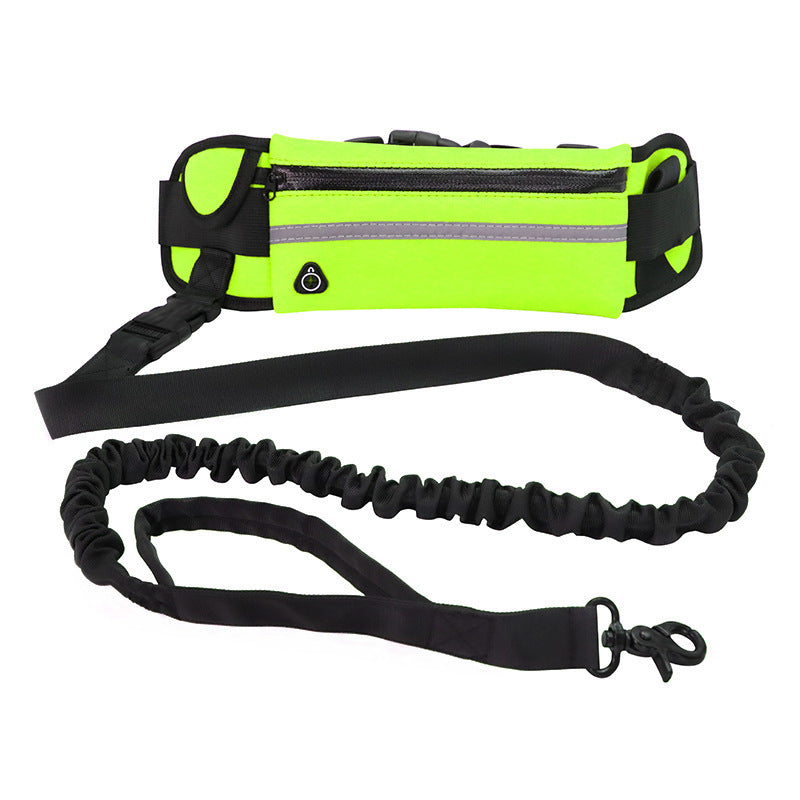 🐕 Freihand-Hundeleine mit Bungee, Tasche & Flaschenhalter