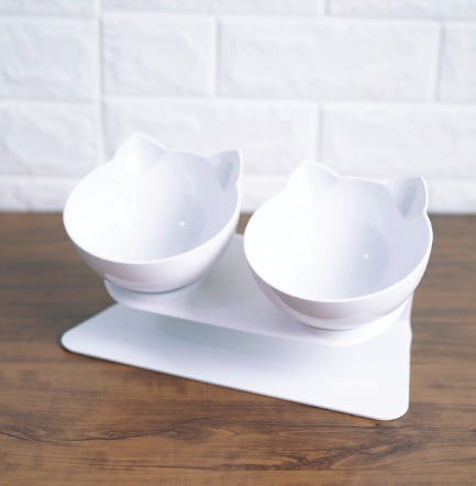 😻 ErgonomischerNapf mit Neigung – Süßes Katzenohr-Design