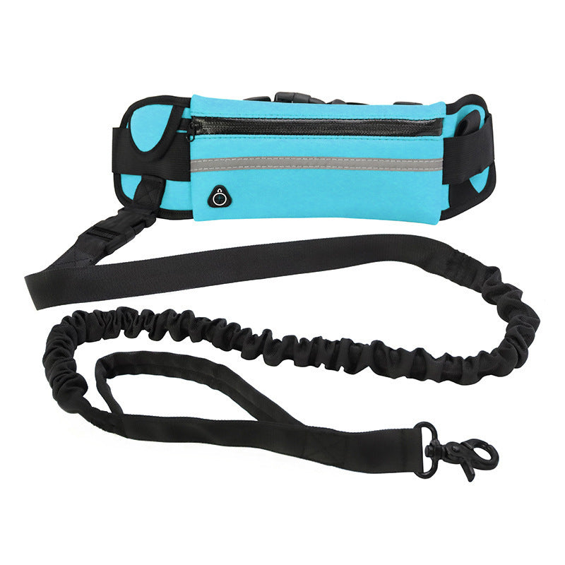 🐕 Freihand-Hundeleine mit Bungee, Tasche & Flaschenhalter