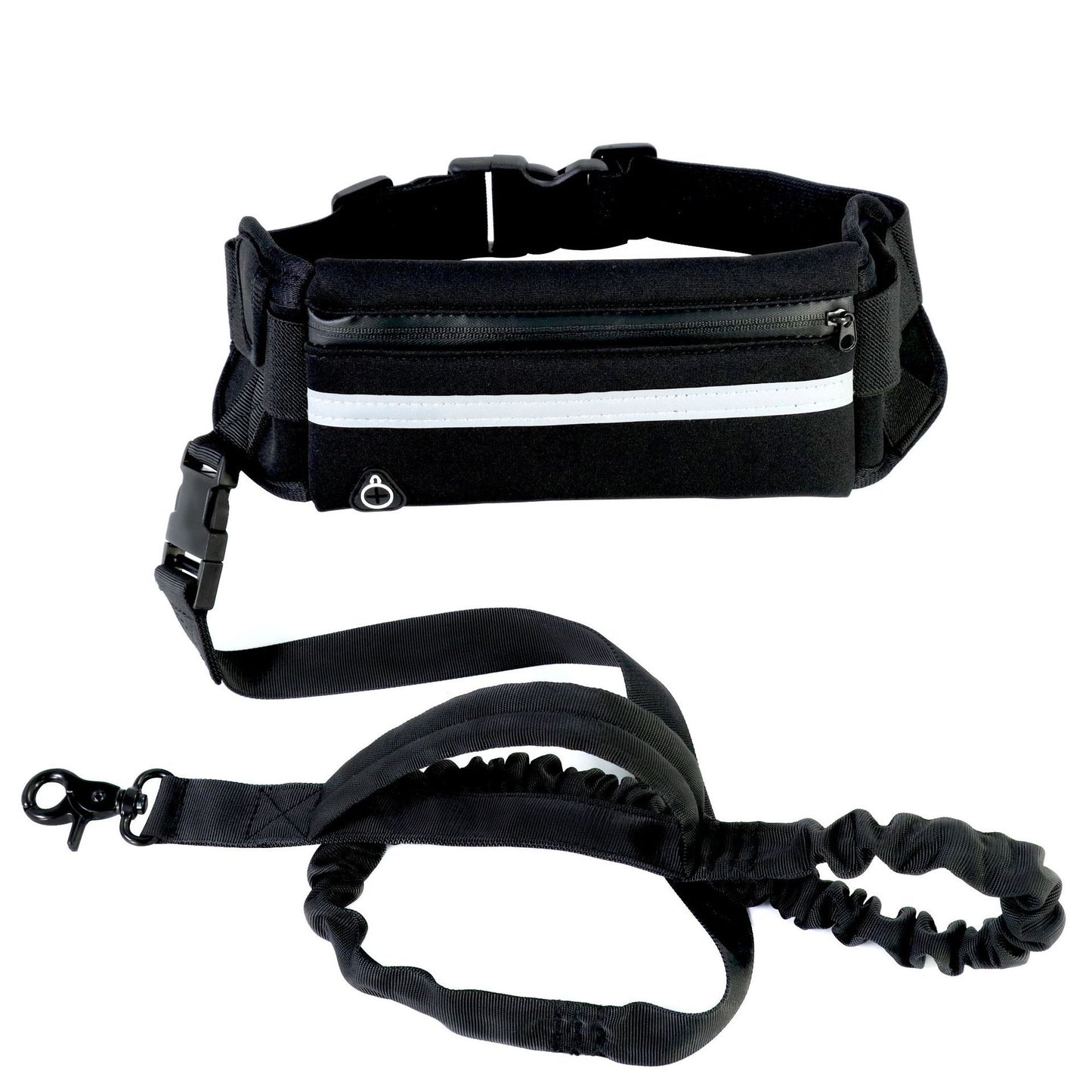 🐕 Freihand-Hundeleine mit Bungee, Tasche & Flaschenhalter