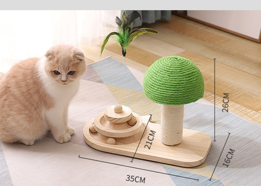 🐱 Kratz- & Spielturm mit Sisal-Bällen – robust & interaktiv