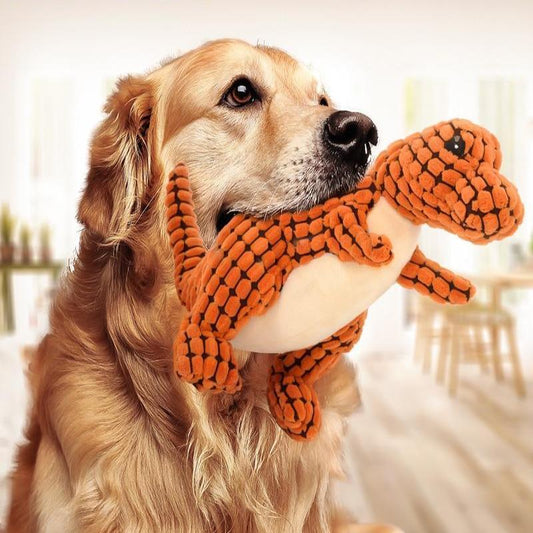 🦖 Dinosaurier Hundespielzeug – robustes Kuschel- & Kauspielzeug