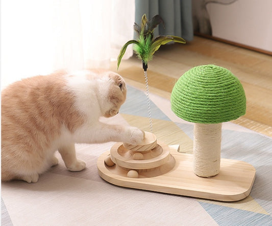 🐱 Kratz- & Spielturm mit Sisal-Bällen – robust & interaktiv