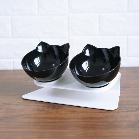😻 ErgonomischerNapf mit Neigung – Süßes Katzenohr-Design