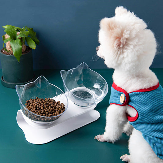 😻 ErgonomischerNapf mit Neigung – Süßes Katzenohr-Design